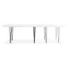 Extendable wooden dining table and black metal feet (170/270cmx100cm) JUANA (matte white) to associate with Rattan Dining Table 