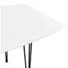 Mesa de comedor de madera extensible y pies de metal negro (170/270cmx100cm) JUANA (blanco mate) asociarse con Mesa de comedor p