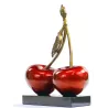 Statue design decorative sculpture cherry DOUBLE resin H46 cm (red) to associate with Vintage Decorative Objects For A Retro Tou