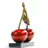 Statue design decorative sculpture cherry DOUBLE resin H46 cm (red) to associate with High Quality Solid Wood Decorative Objects