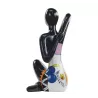 Progettare la statua di seduta della donna scultura decorativa in resina H54 cm (multicolor)