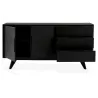 Buffet enfilade design 2 porte 3 cassetti in legno MELINA (nero) associarsi a Credenza da cucina funzionale ed elegante, mobile 