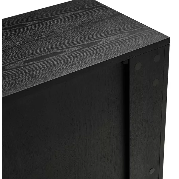 Sideboard 2-Tür-Design 3 Schubladen aus Holz MELINA (schwarz) mit assoziieren Industrielles Sideboard-Buffet-Aufbewahrungselemen