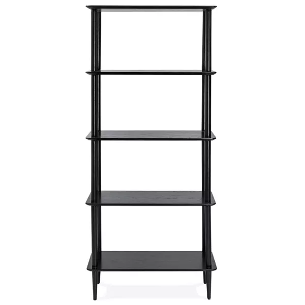 Etagère bibliothèque design style scandinave en chêne ERIKA (noir)