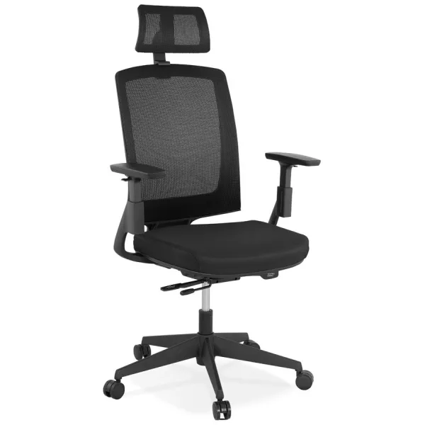 Ergonomische Bürosessel aus KAORI-Stoff (schwarz) mit assoziieren Stapelbare Bürostühle, um Platz zu sparen