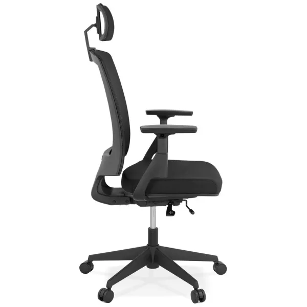 Fauteuil de bureau ergonomique en tissu KAORI (noir) à associer à Fauteuils De Bureau Empilables Pour Un Gain De Place