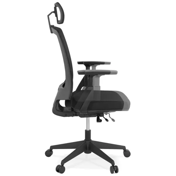 Fauteuil de bureau ergonomique en tissu KAORI (noir) à associer à Fauteuils De Bureau Empilables Pour Un Gain De Place