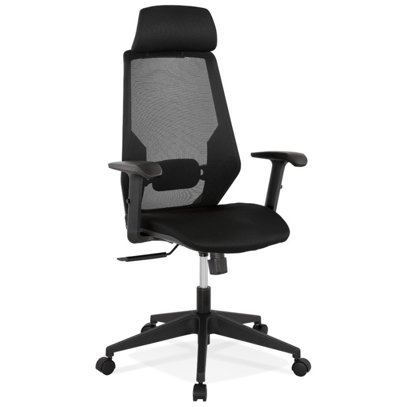 Fauteuil de bureau en tissu AMAYA (noir)