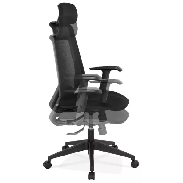 Fauteuil de bureau en tissu AMAYA (noir)