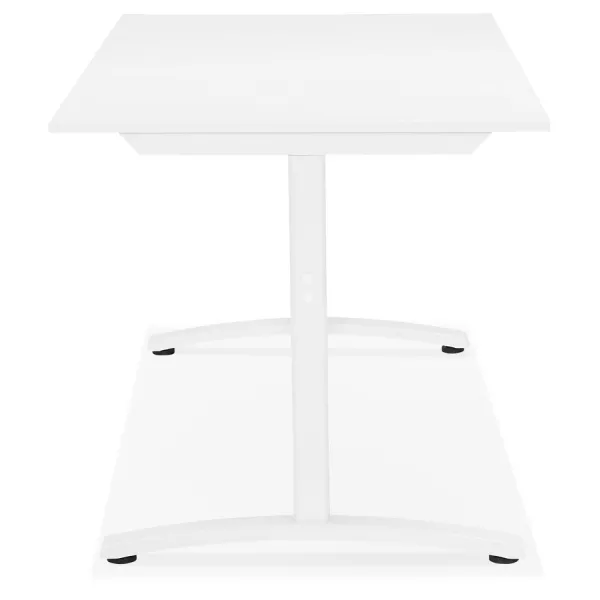 Bureau droit en bois pieds blanc SONA (160x80 cm) (blanc)