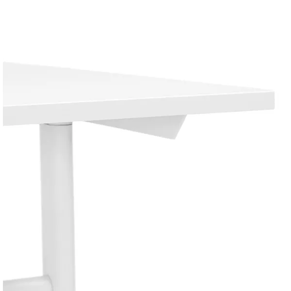 Bureau droit en bois pieds blanc SONA (160x80 cm) (blanc)