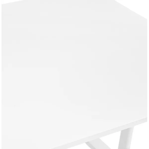 Bureau droit en bois pieds blanc SONA (160x80 cm) (blanc)