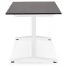 Bureau droit en bois pieds blanc SONA (160x80 cm) (noir)