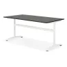 Bureau droit en bois pieds blanc SONA (160x80 cm) (noir)