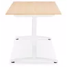 Bureau droit en bois pieds blanc SONA (160x80 cm) (finition naturelle)