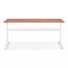 Bureau droit en bois pieds blanc SONA (160x80 cm) (finition noyer)