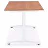 Bureau droit en bois pieds blanc SONA (160x80 cm) (finition noyer)