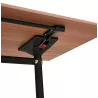 Table pliante sur roulettes en bois pieds noirs SAYA (160x80 cm) (finition noyer)