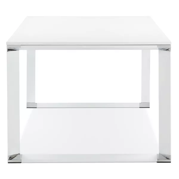 Bureau droit design en bois pieds blanc BOUNY (200x100 cm) (blanc)