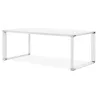 Bureau droit design en bois pieds blanc BOUNY (200x100 cm) (blanc)