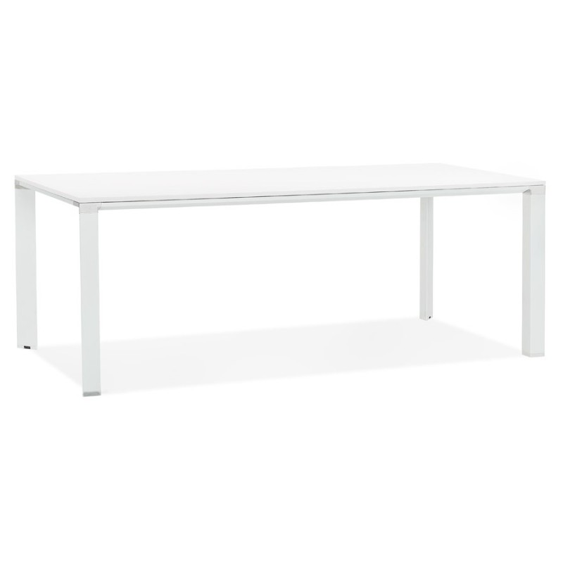 Table à manger table de réunion design en bois  NORA (200x100 cm) (blanc)