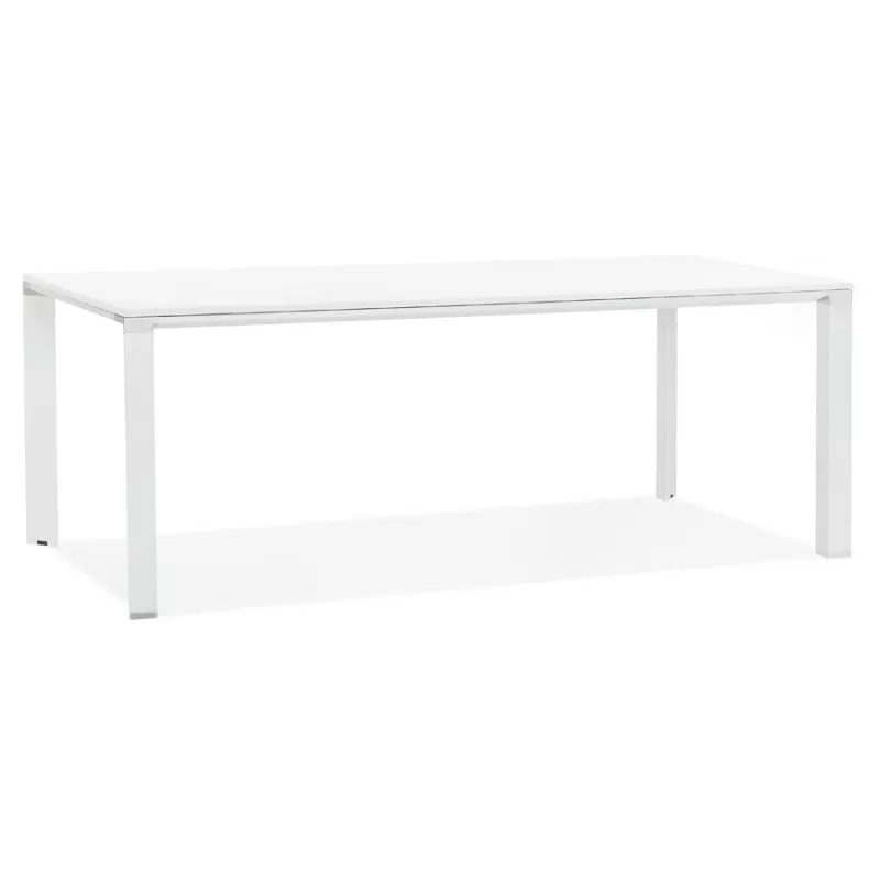 Table à manger table de réunion design en bois  NORA (200x100 cm) (blanc)