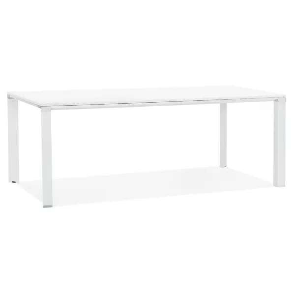 Table à manger table de réunion design en bois  NORA (200x100 cm) (blanc)