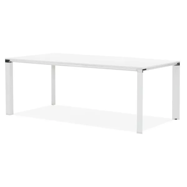 Table à manger table de réunion design en bois  NORA (200x100 cm) (blanc)