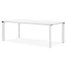 Table à manger table de réunion design en bois  NORA (200x100 cm) (blanc)