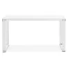 Bureau droit design en bois pieds blanc BOUNY (140x70 cm) (blanc)