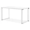 Bureau droit design en bois pieds blanc BOUNY (140x70 cm) (blanc)