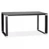 Bureau droit design en bois pieds noirs BOUNY (140x70 cm) (noir)