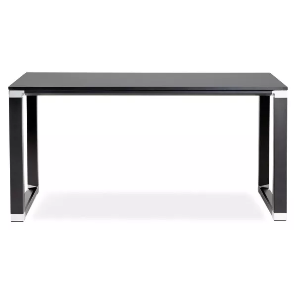 Bureau droit design en bois pieds noirs BOUNY (140x70 cm) (noir)