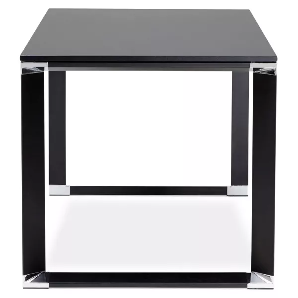 Bureau droit design en bois pieds noirs BOUNY (140x70 cm) (noir)