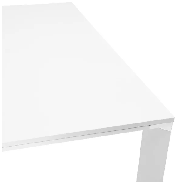 Bureau BENCH table de réunion moderne en bois pieds blanc RICARDO (160x160 cm) (blanc)