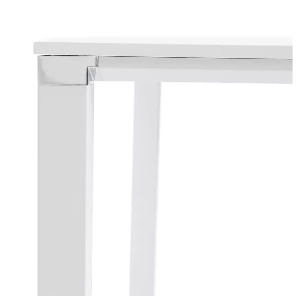 Bureau BENCH table de réunion moderne en bois pieds blanc RICARDO (160x160 cm) (blanc)