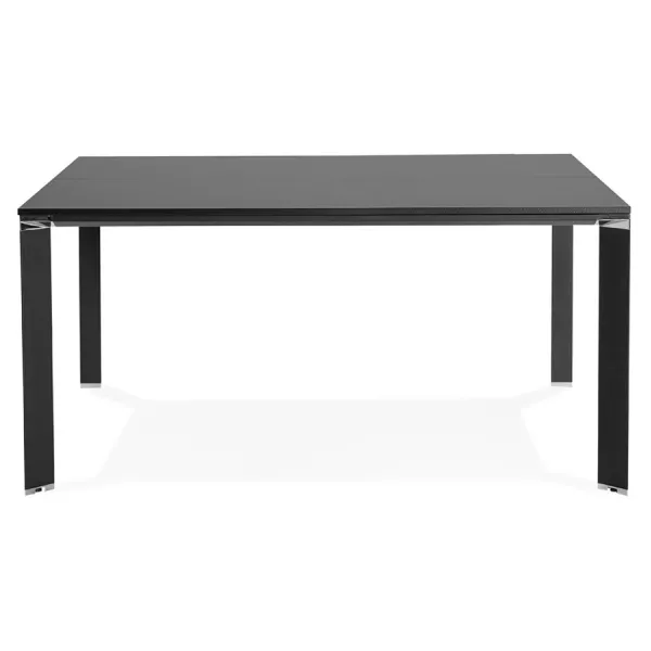 Bureau BENCH table de réunion moderne en bois pieds noirs RICARDO (160x160 cm) (noir)