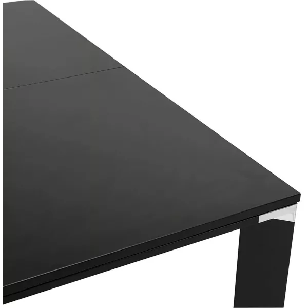 Bureau BENCH table de réunion moderne en bois pieds noirs RICARDO (160x160 cm) (noir)