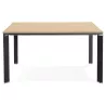 Bureau BENCH table de réunion moderne en bois pieds noirs RICARDO (140x140 cm) (naturel)