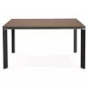 Bureau BENCH table de réunion moderne en bois pieds noirs RICARDO (140x140 cm) (noyer)