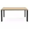 Bureau BENCH table de réunion moderne en bois pieds noirs RICARDO (160x160 cm) (naturel)