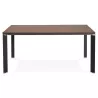 Bureau BENCH table de réunion moderne en bois pieds noirs RICARDO (160x160 cm) (noyer)