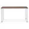 Bureau droit design en bois pieds blancs BOUNY (140x70 cm) (noyer)