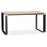 Bureau droit design en bois pieds noirs BOUNY (140x70 cm) (naturel)