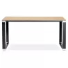 Bureau droit design en bois pieds noirs BOUNY (140x70 cm) (naturel)