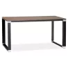 Bureau droit design en bois pieds noirs BOUNY (140x70 cm) (noyer)