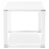 Bureau droit design en verre trempé pieds blancs BOIN (140x70 cm) (blanc)