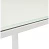 Bureau droit design en verre trempé pieds blancs BOIN (140x70 cm) (blanc)