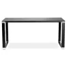 Bureau droit design en verre trempé pieds noirs BOIN (140x70 cm) (noir)