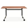 Table pliante en bois pieds noirs SAYA (140x70 cm) (finition noyer)